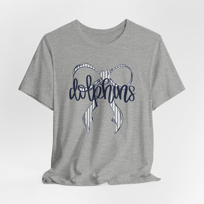 Preppy Dolphins Bow Bella Canvas