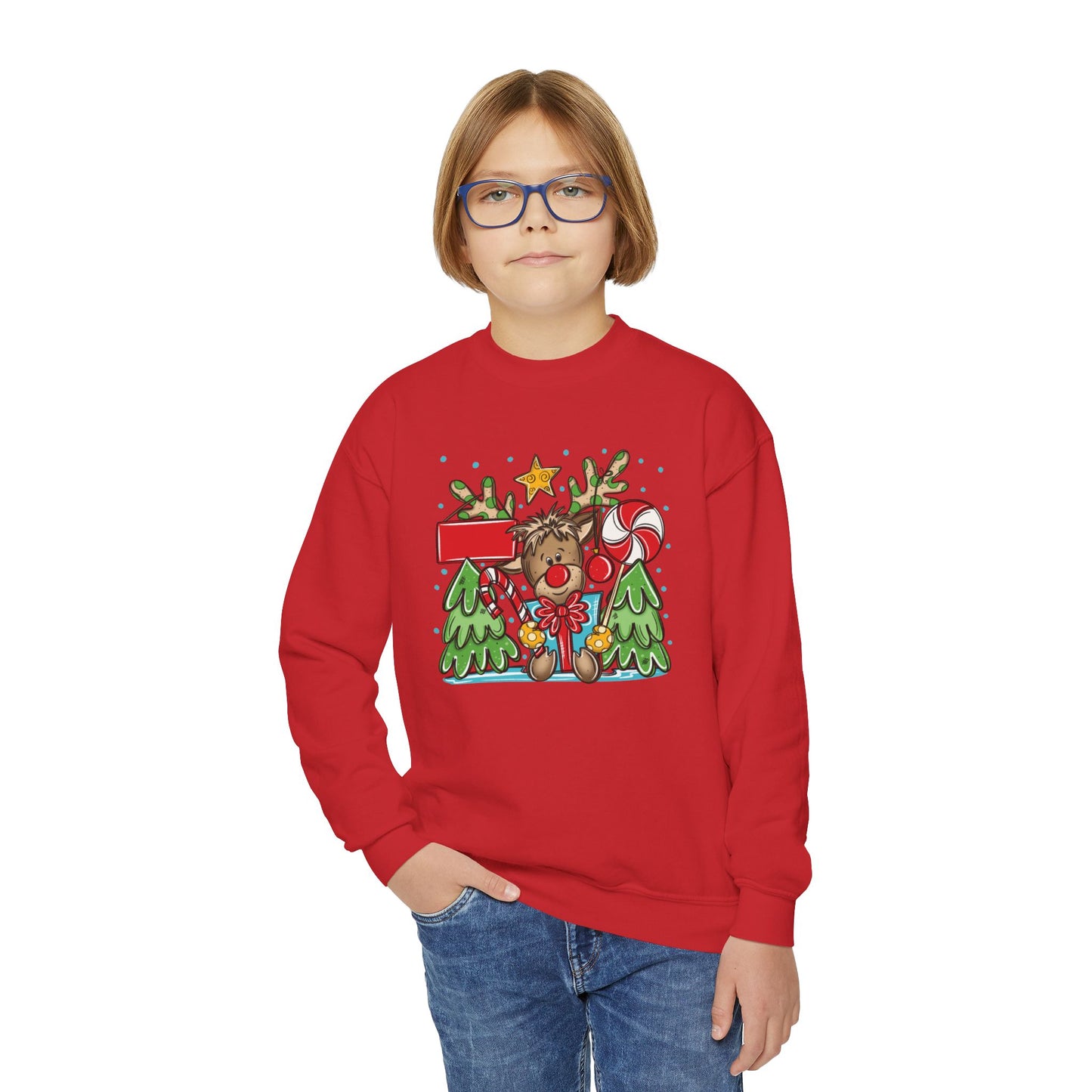 Personalized Boy Reindeer Sweatshirt