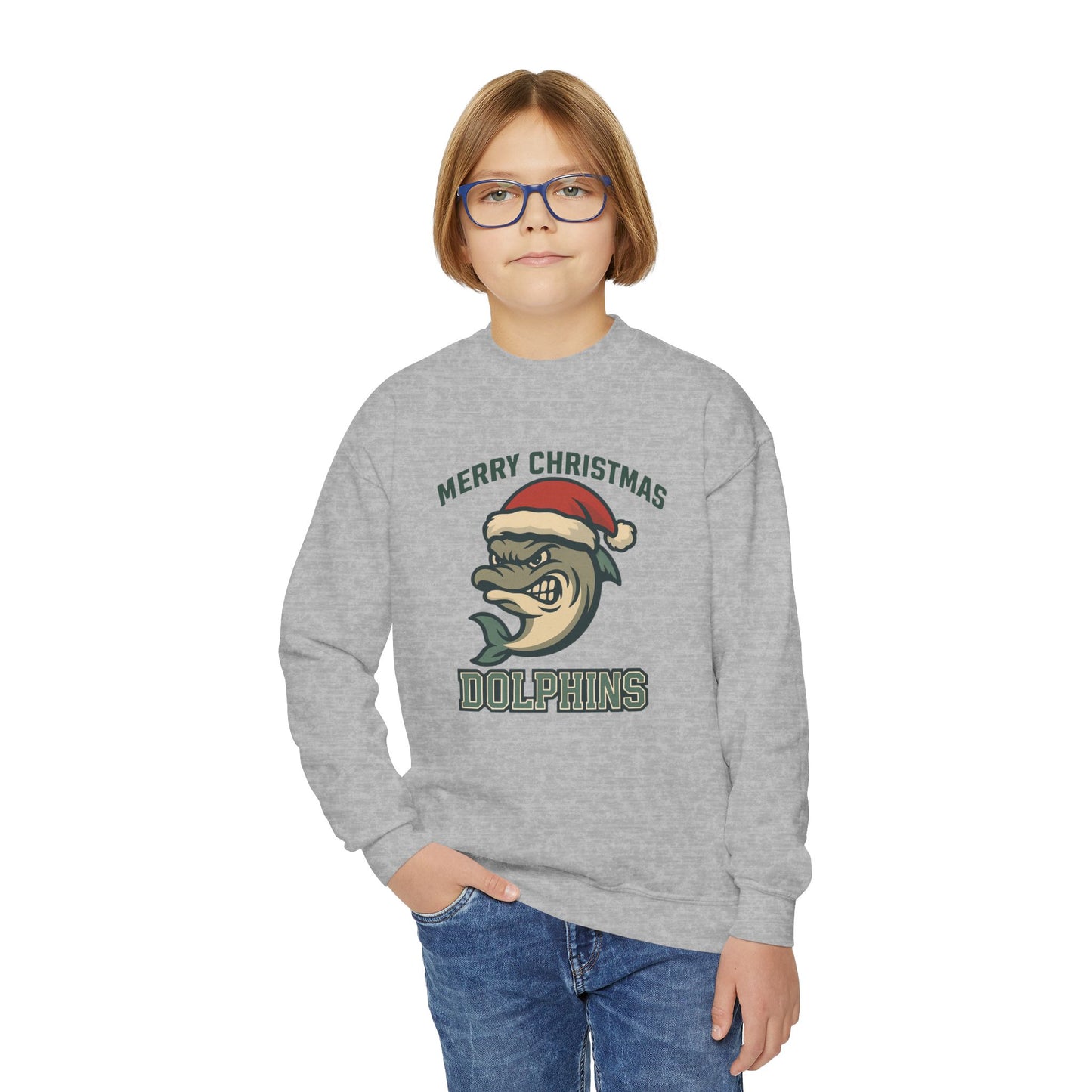 Merry Christmas Dolphins Sweatshirt - Gildan