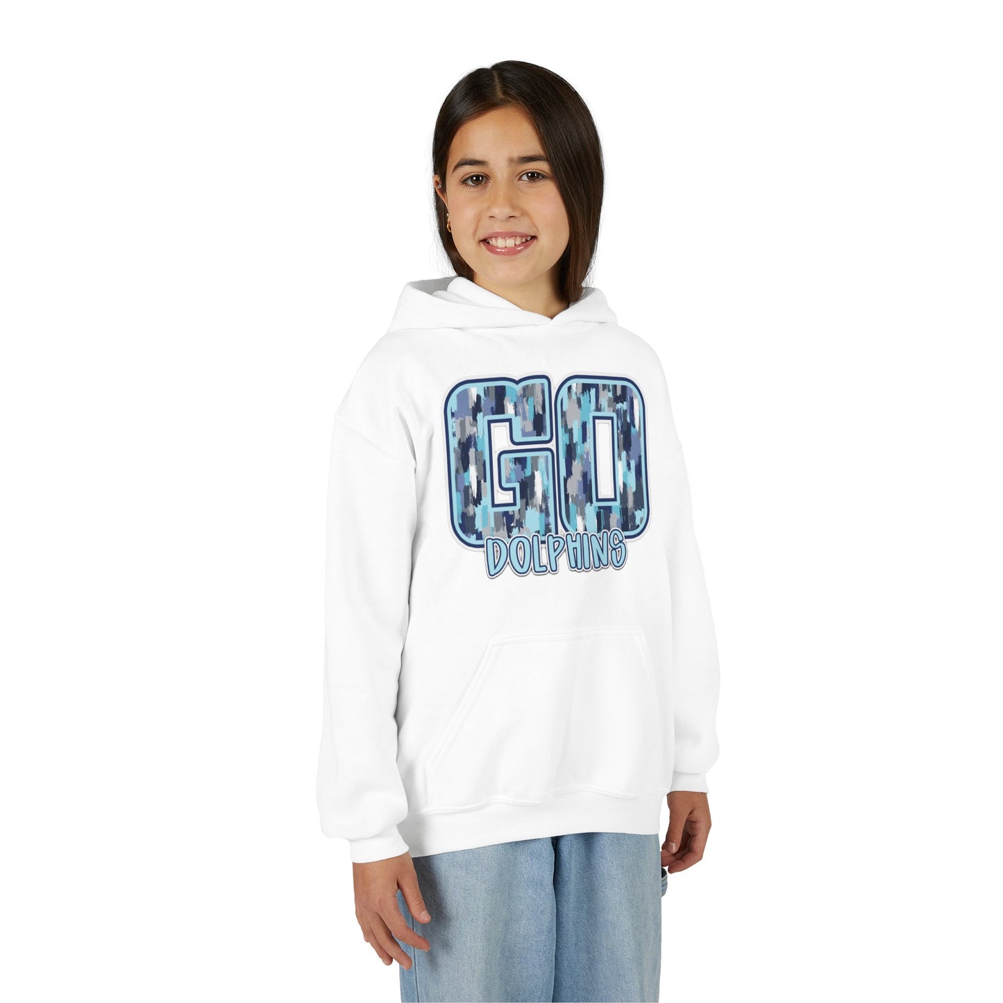 Youth GO Dolphins Hoodie - Gildan