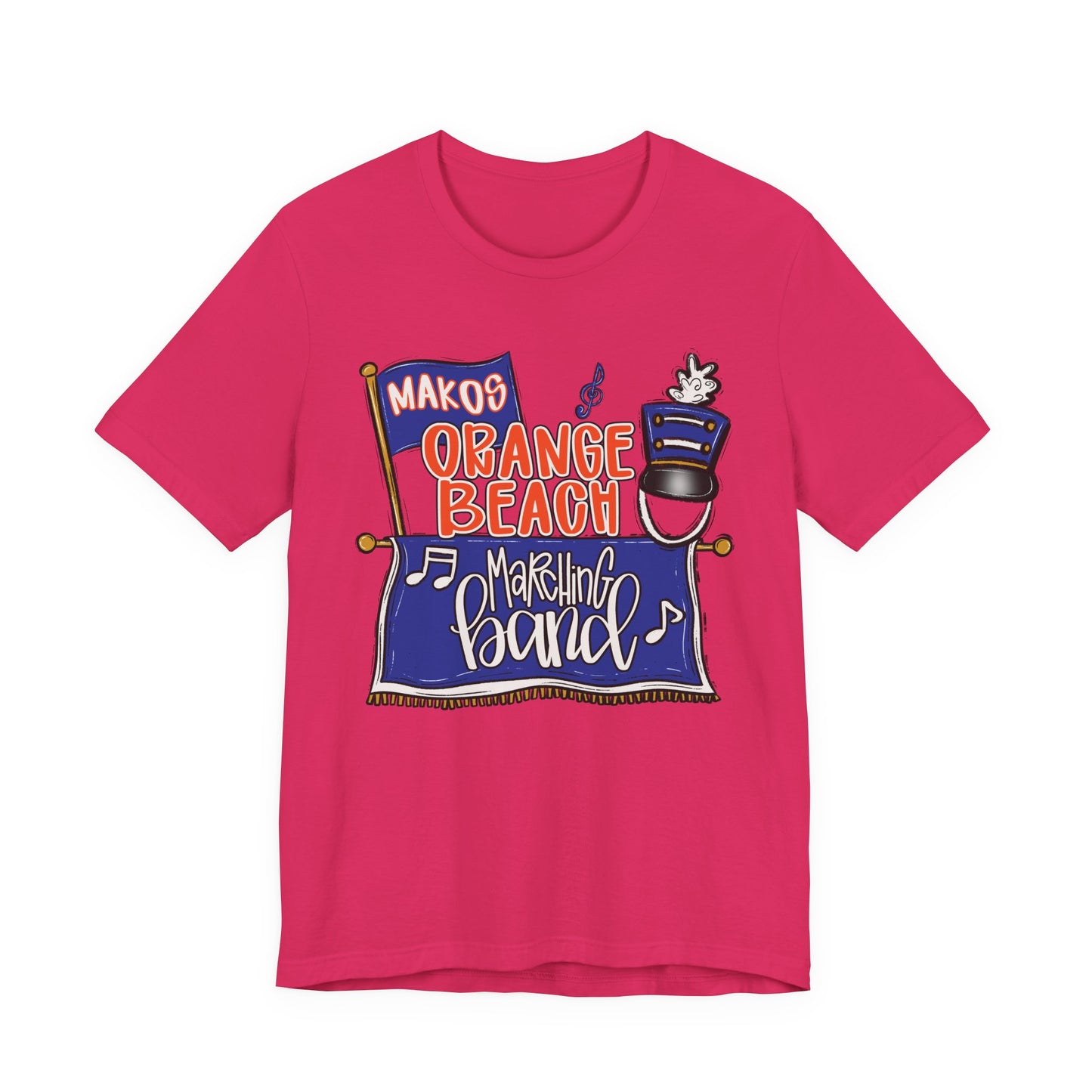 Adult Orange Beach Marching Band Tee - Bella Canvas