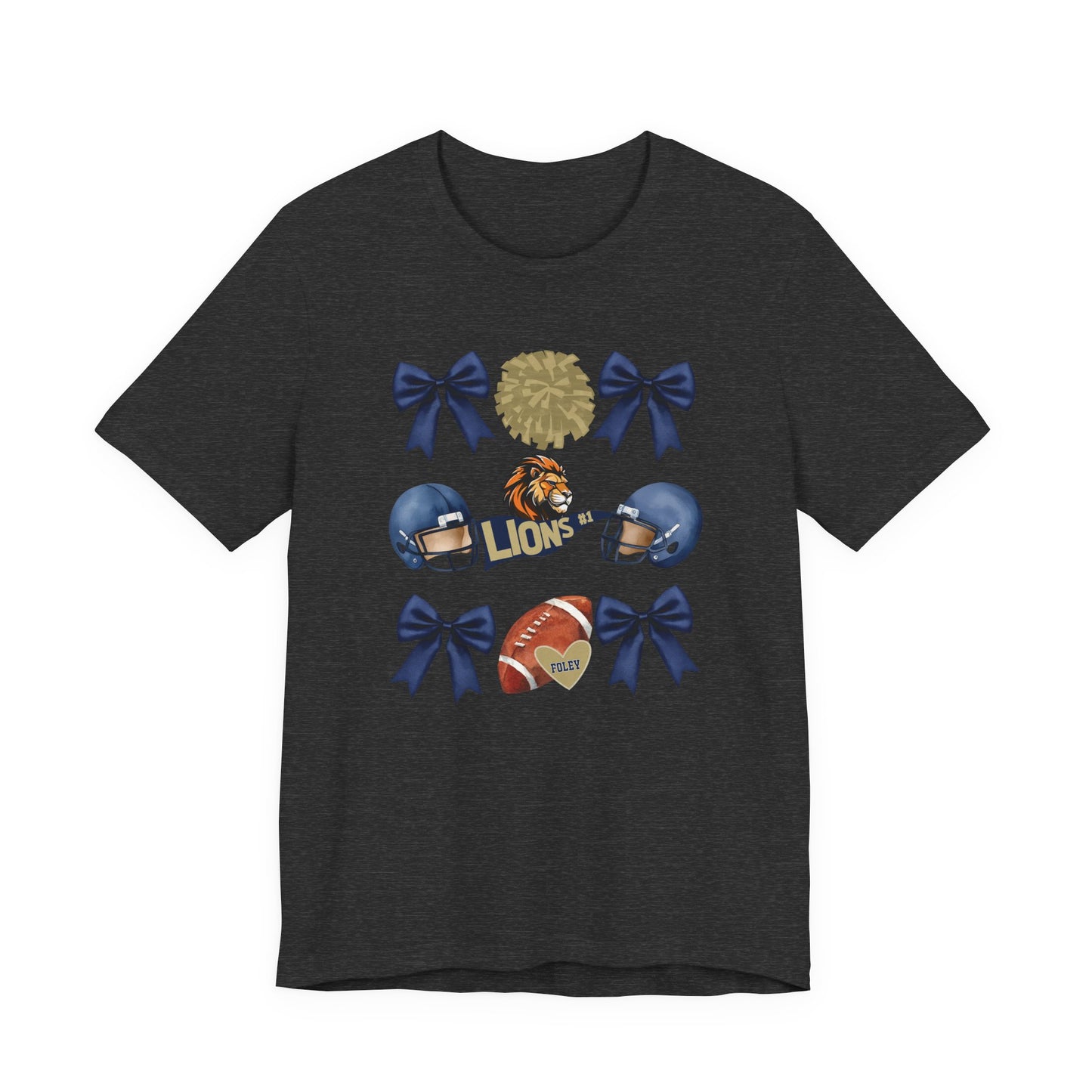 Lions Coquette Football Cheer Tee - Bella Canvas