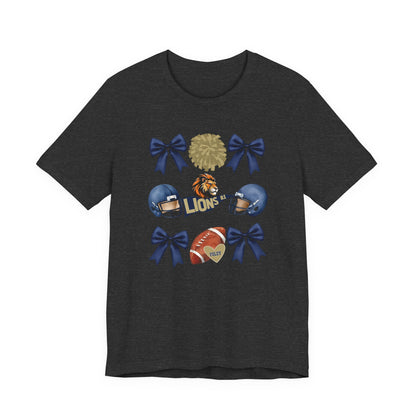 Lions Coquette Football Cheer Tee - Bella Canvas