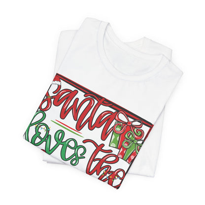 Santa Loves the Lions Tee - Bella Canvas