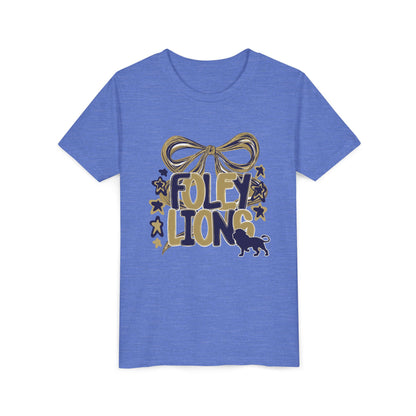 Youth Foley Lions Bow Tee - Bella Canvas