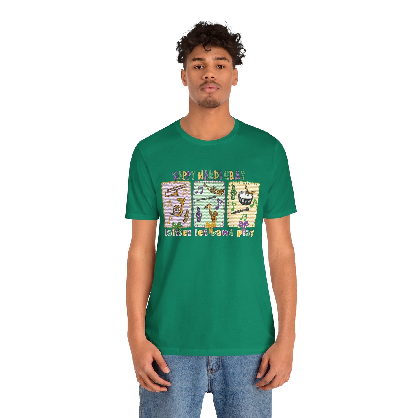 Mardi Gras T-Shirt — "Happy Mardi Gras" Carnival Mask & Beads Celebration Tee