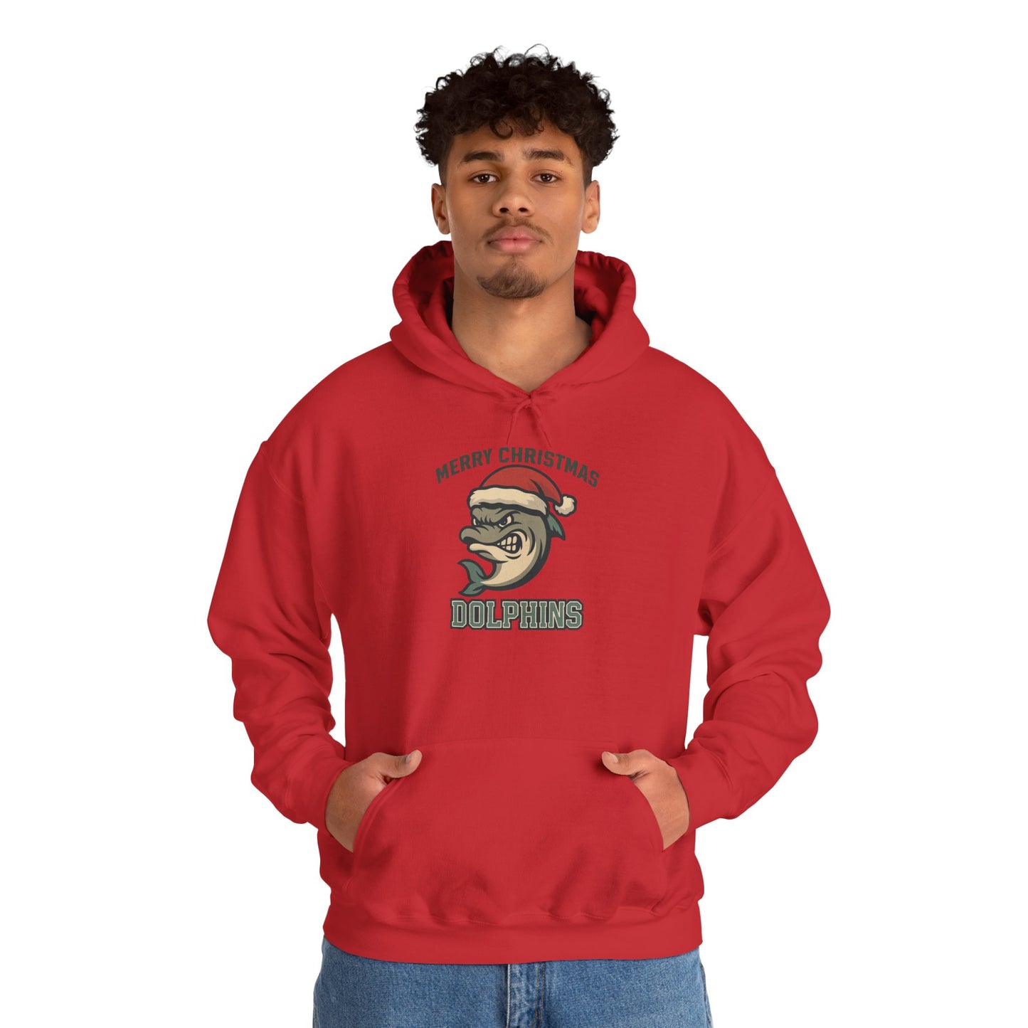 Merry Christmas Dolphin Hoodie - Gildan