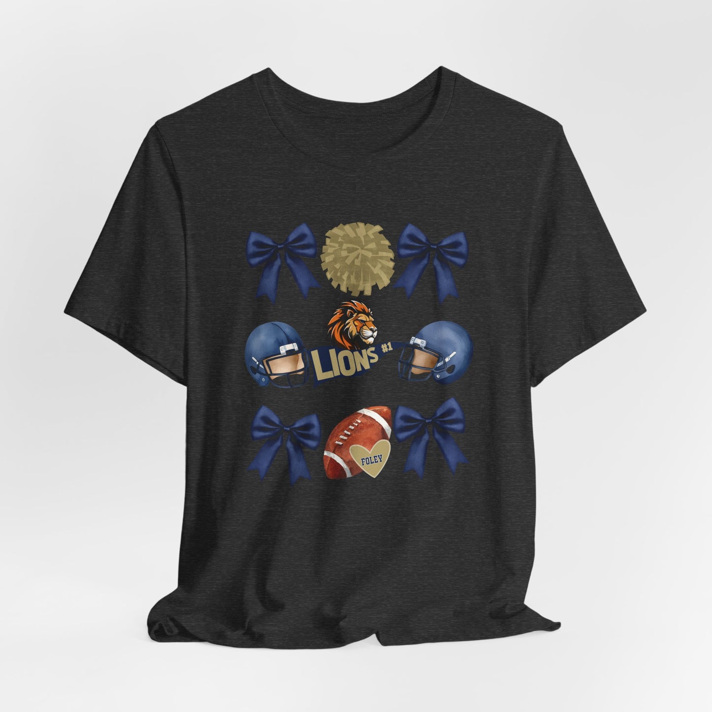 Lions Coquette Football Cheer Tee - Bella Canvas