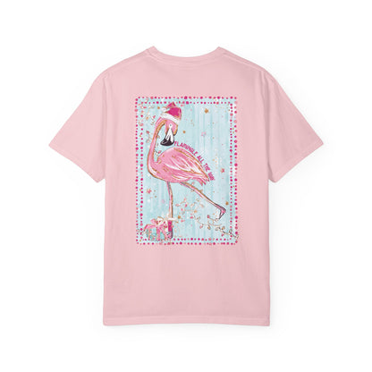 Flamingo Flamingle All the Way Christmas Tee - Comfort Colors