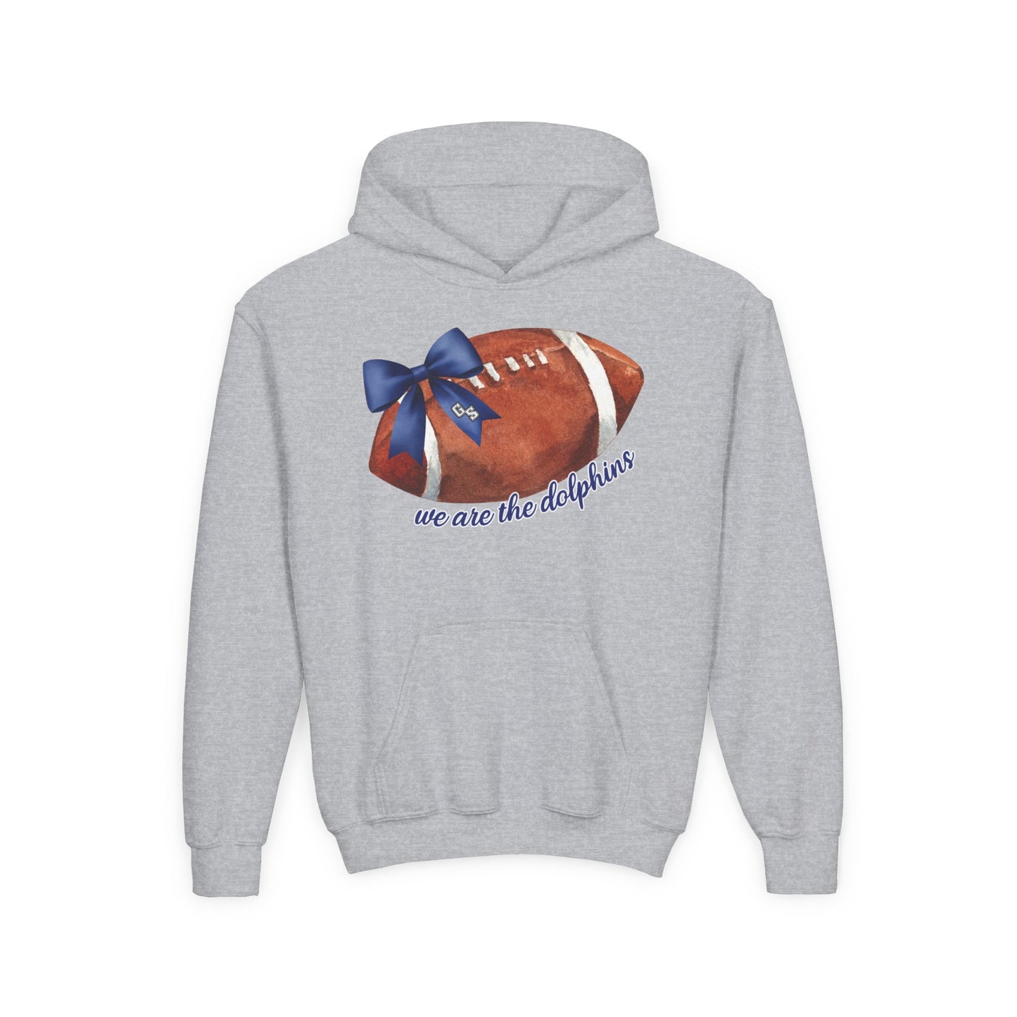 Youth Dolphins Coquette Football Hoodie