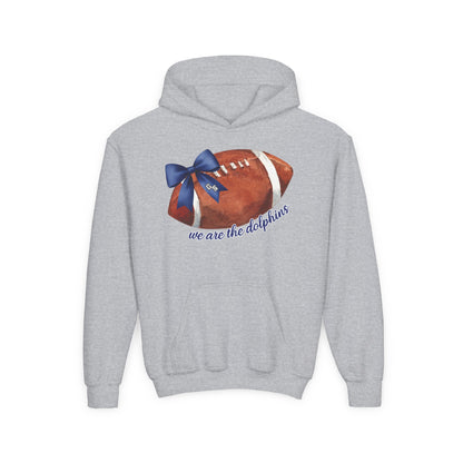 Youth Dolphins Coquette Football Hoodie