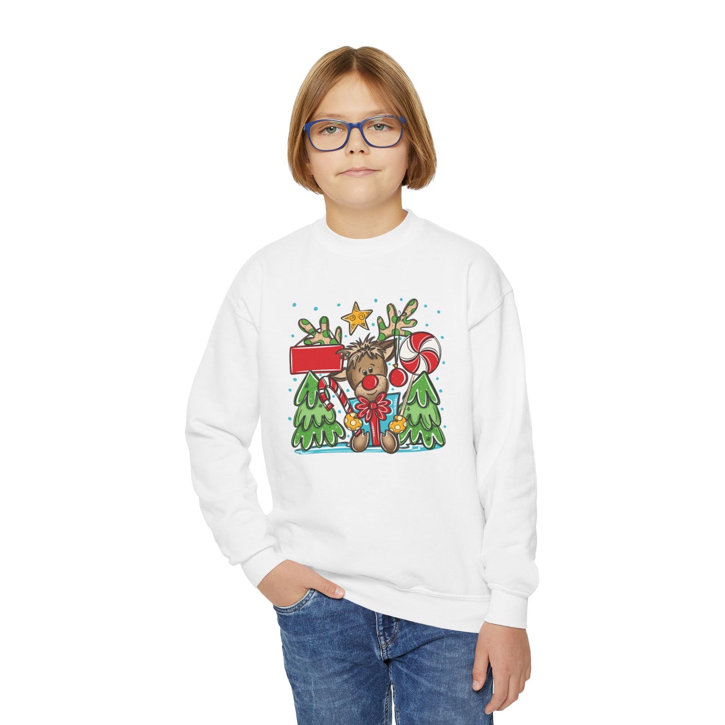 Personalized Boy Reindeer Sweatshirt