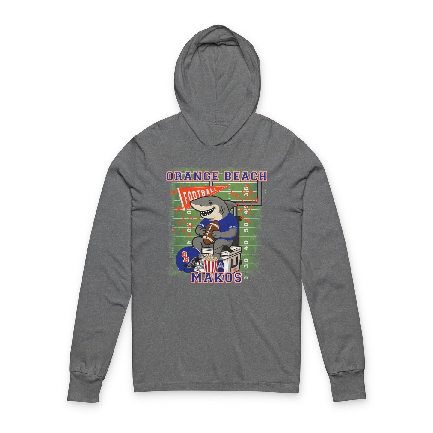 Adult Makos Tailgate Time Long Sleeve Tee - Bella Canvas