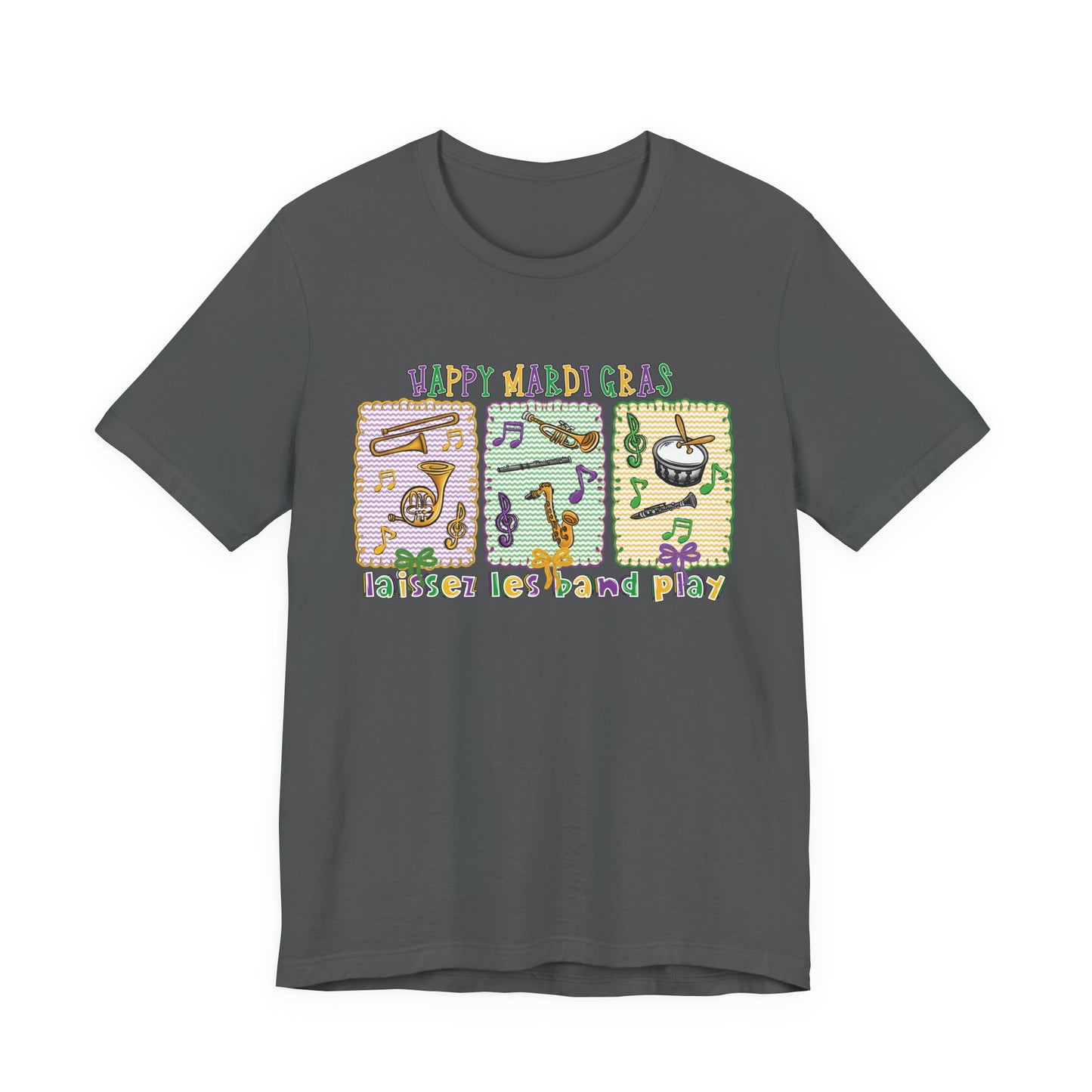 Mardi Gras T-Shirt — "Happy Mardi Gras" Carnival Mask & Beads Celebration Tee