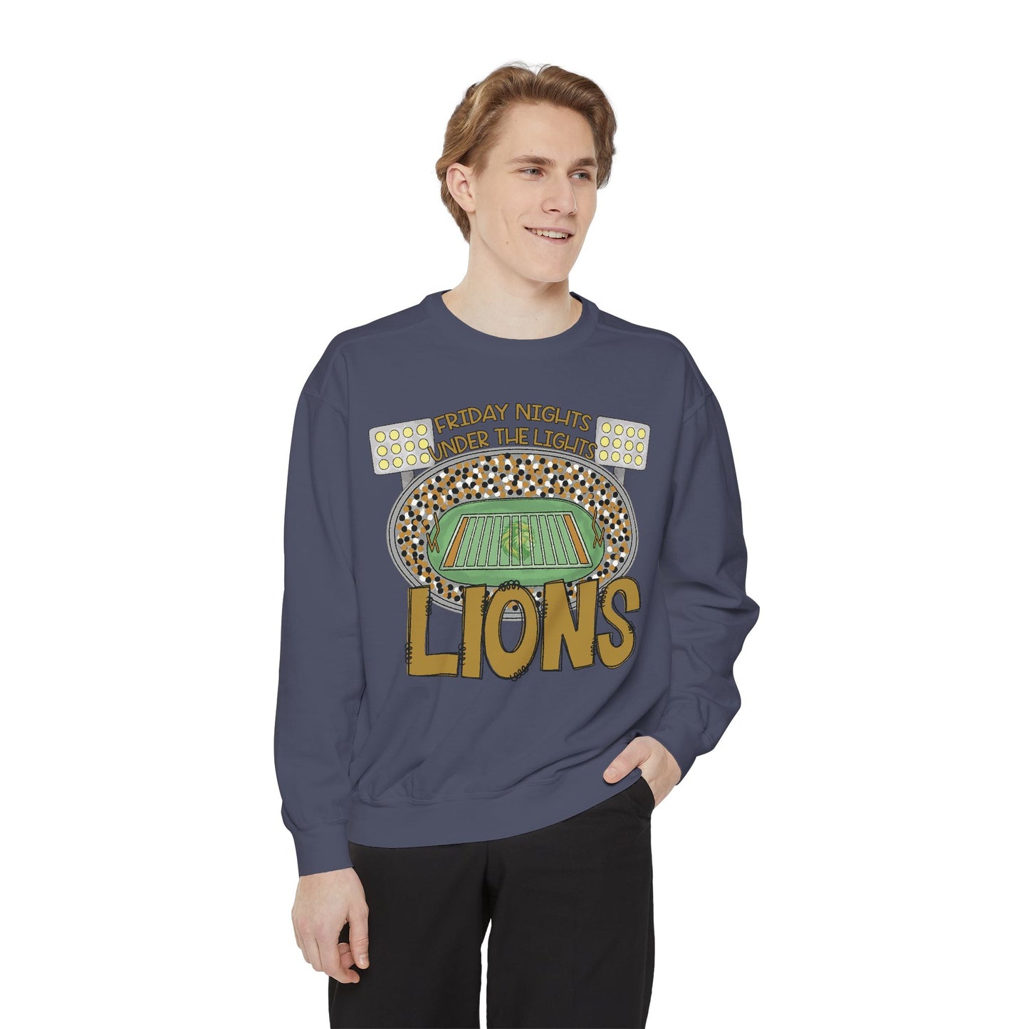 Adult Friday Night Lights Lions Sweatshirt - Comfort Colors
