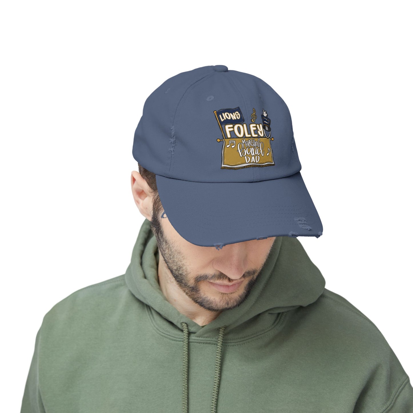 Lions Marching Band Dad Distressed Cap
