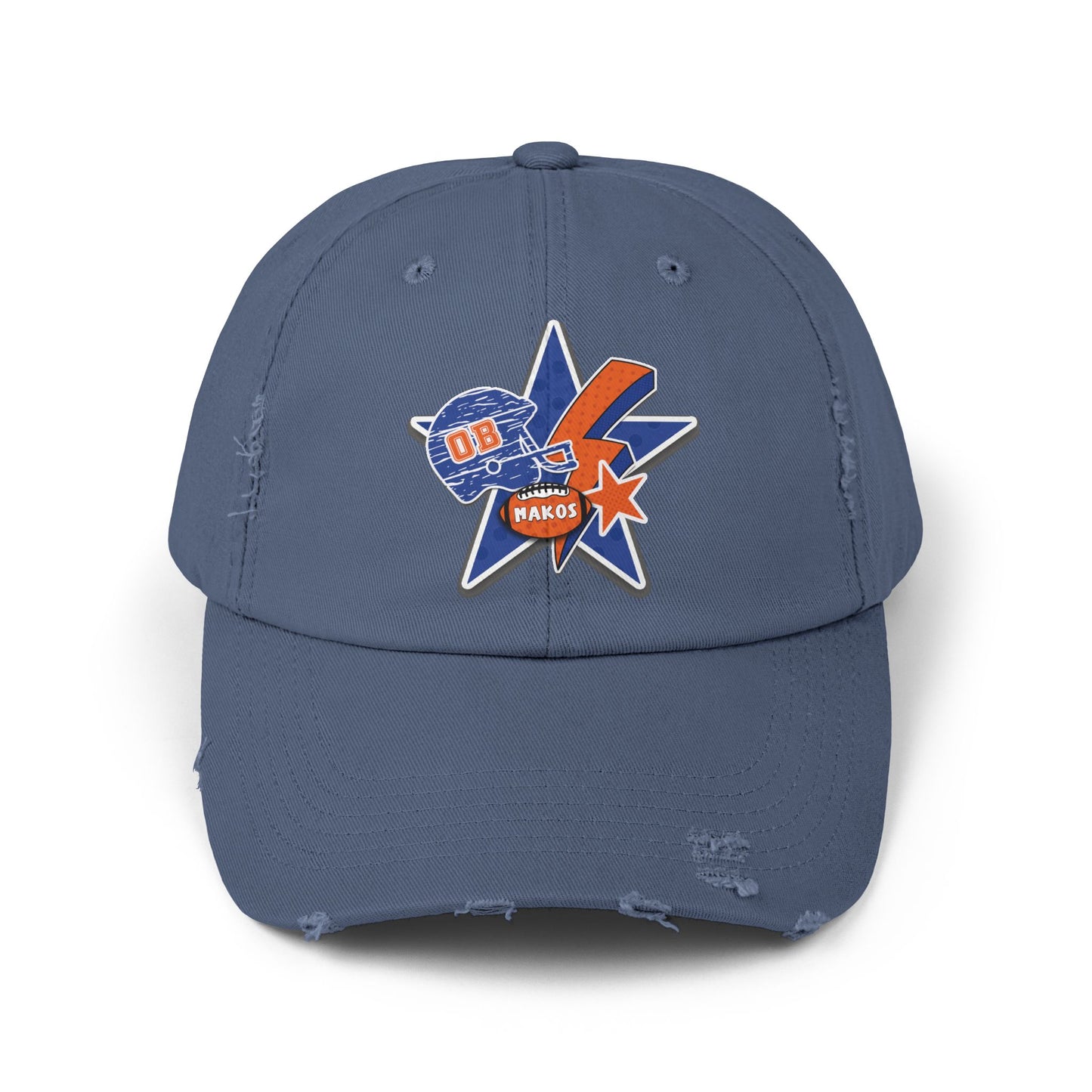 Makos Football Unisex Distressed Cap