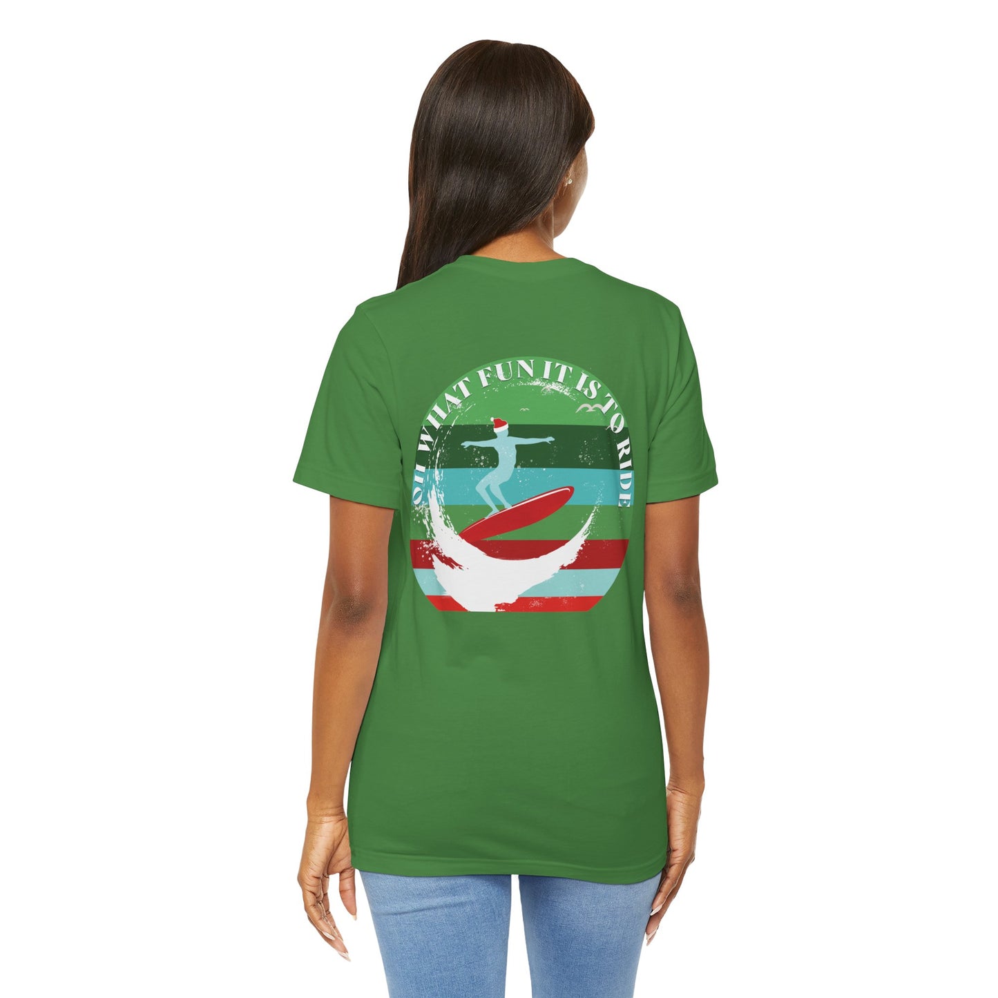 Adult Christmas Surfing Tee - Bella Canvas