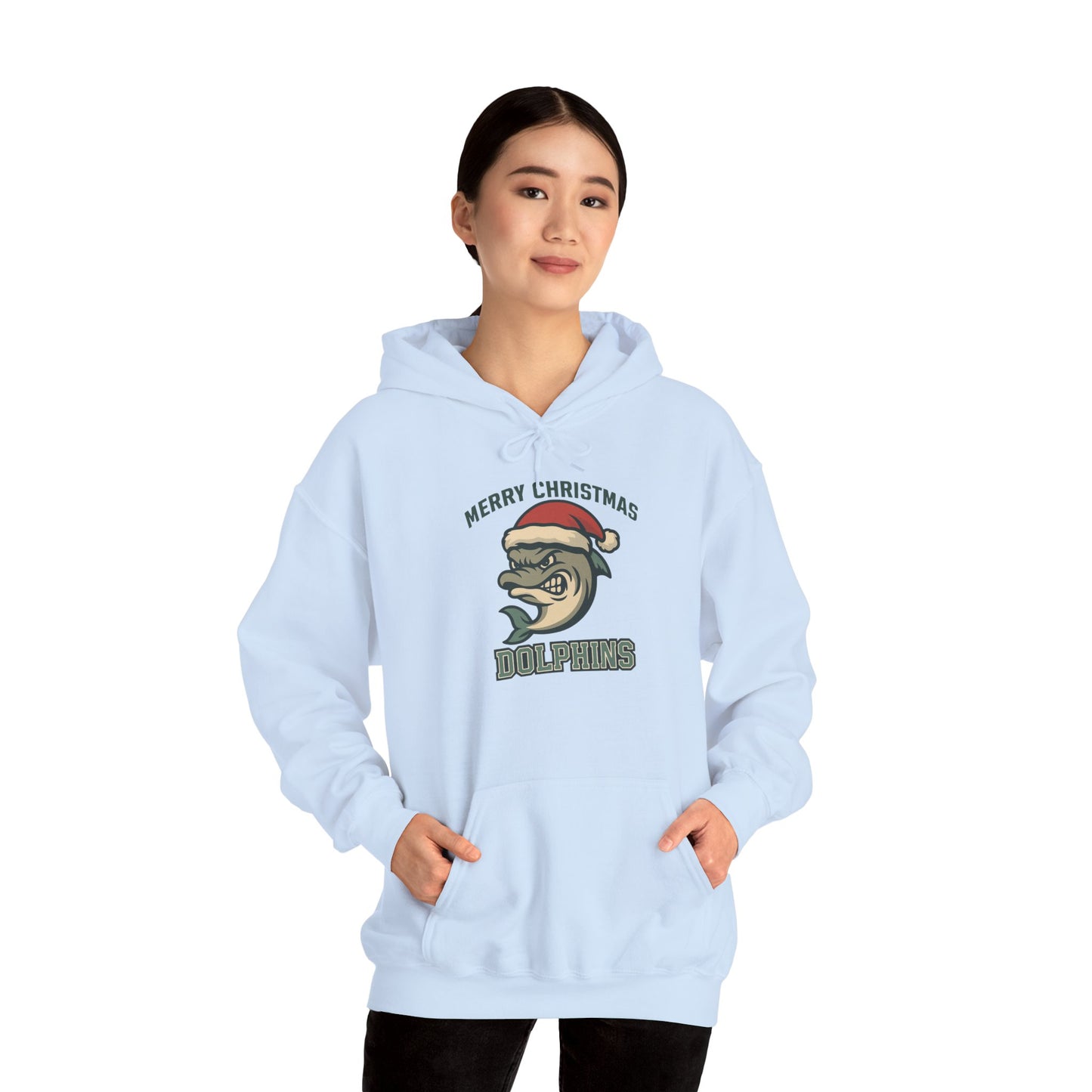 Merry Christmas Dolphin Hoodie - Gildan