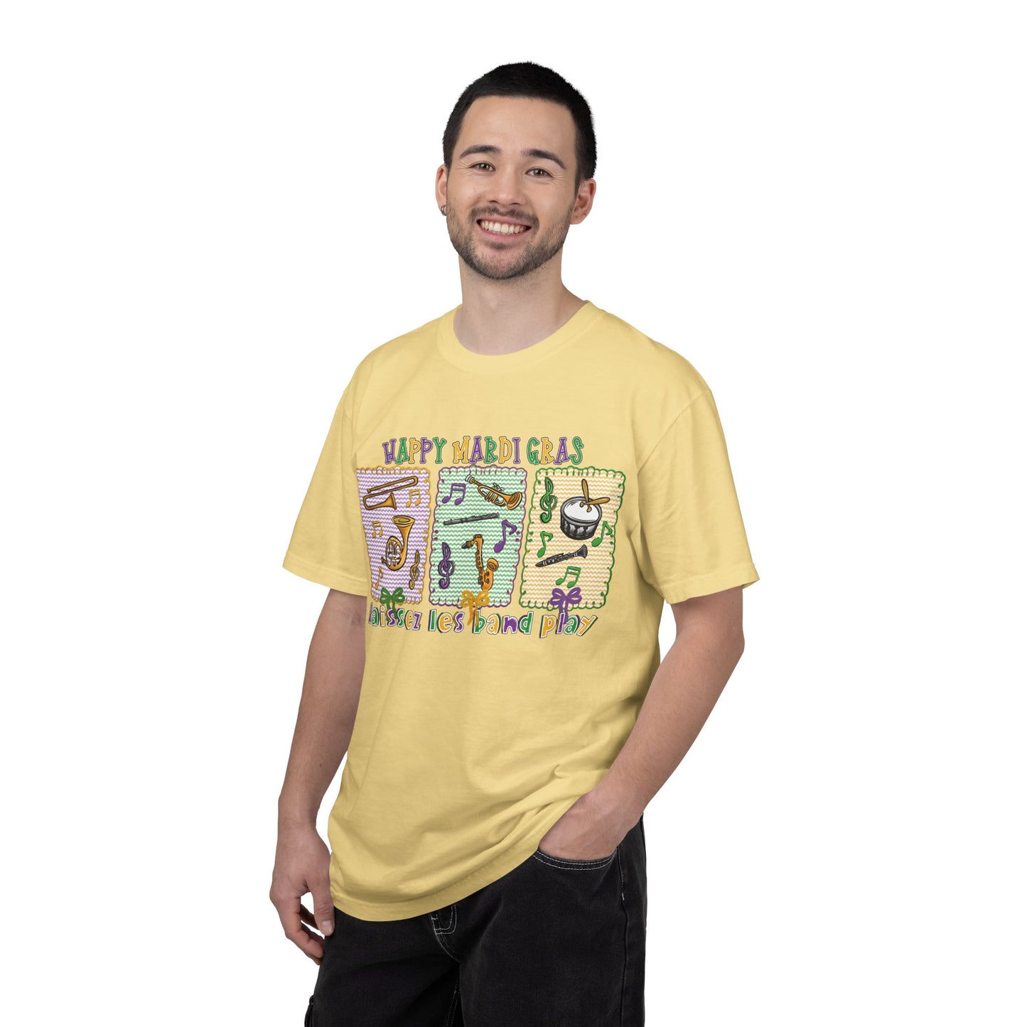 Happy Mardi Gras Jazz T-Shirt — Let the Good Times Roll Shirt