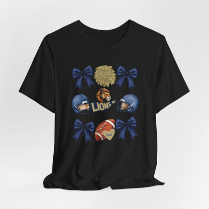Lions Coquette Football Cheer Tee - Bella Canvas