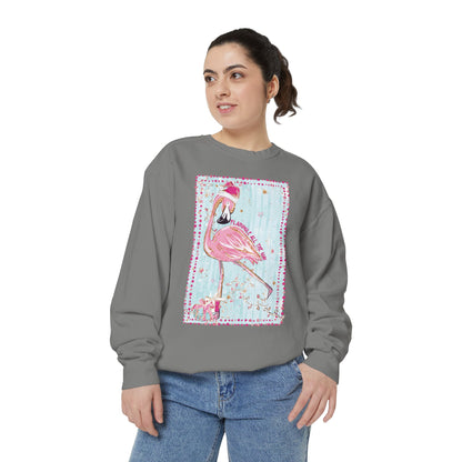 Flamingle All the Way Flamingo Sweatshirt - Comfort Colors