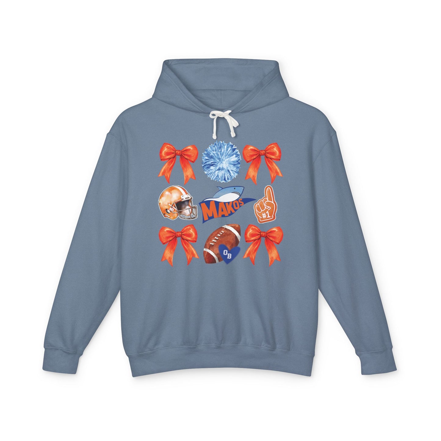 Makos Coquette Football Hoodie - Comfort Colors