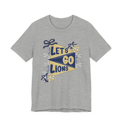 Let's Go Lions Pennant Tee - Bella Canvas
