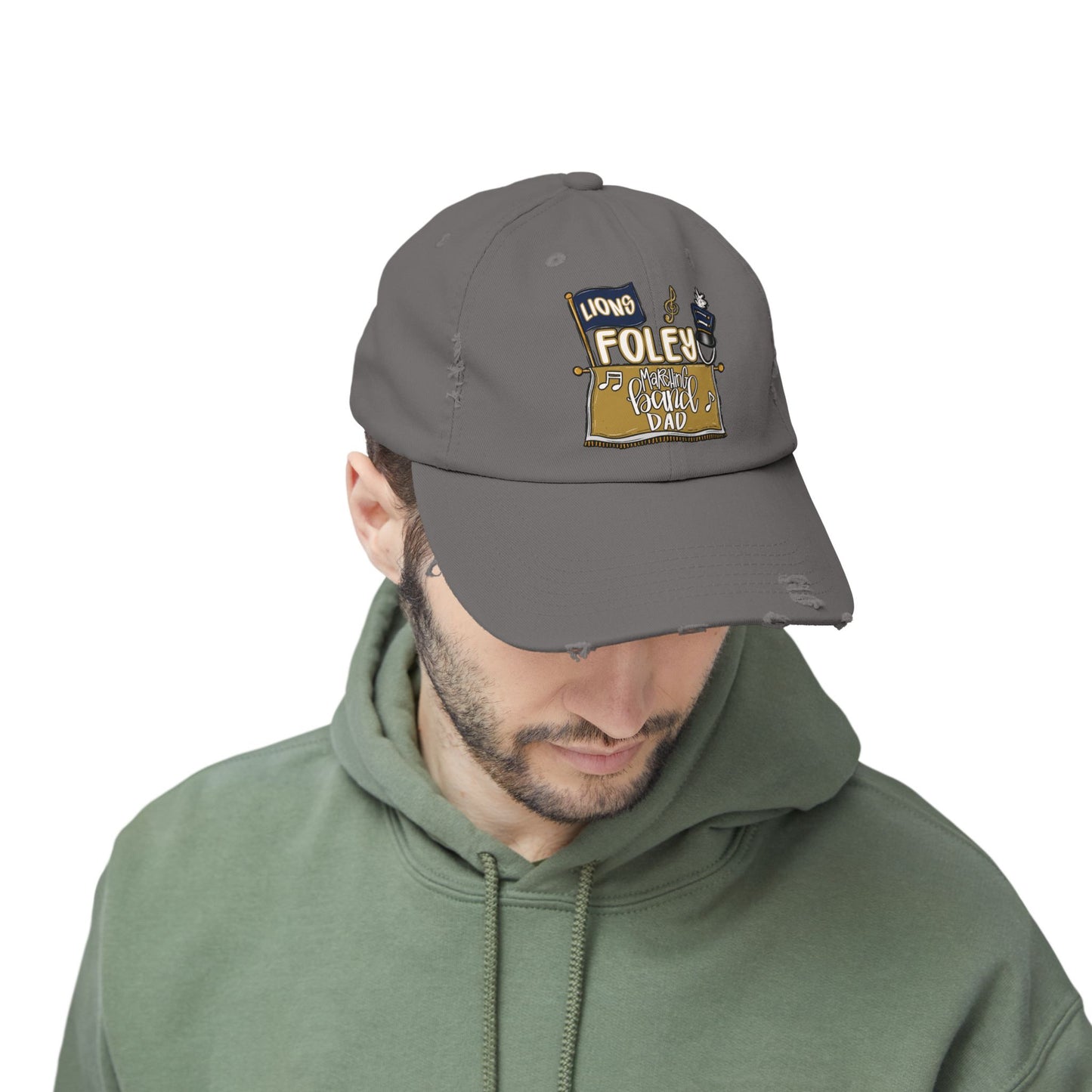 Lions Marching Band Dad Distressed Cap