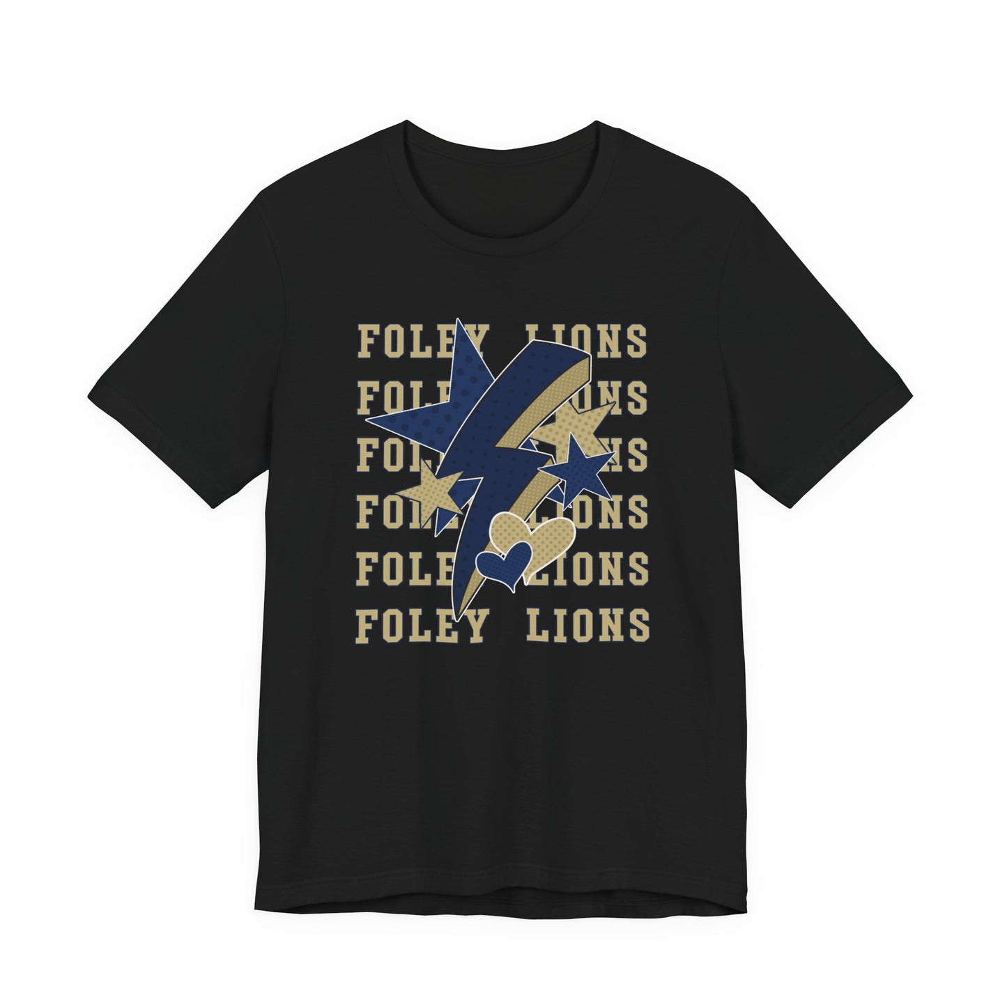 Lions Hearts, Stars, Lightning Graphic Tee - Bella Canvas