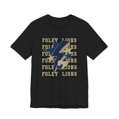 Lions Hearts, Stars, Lightning Graphic Tee - Bella Canvas