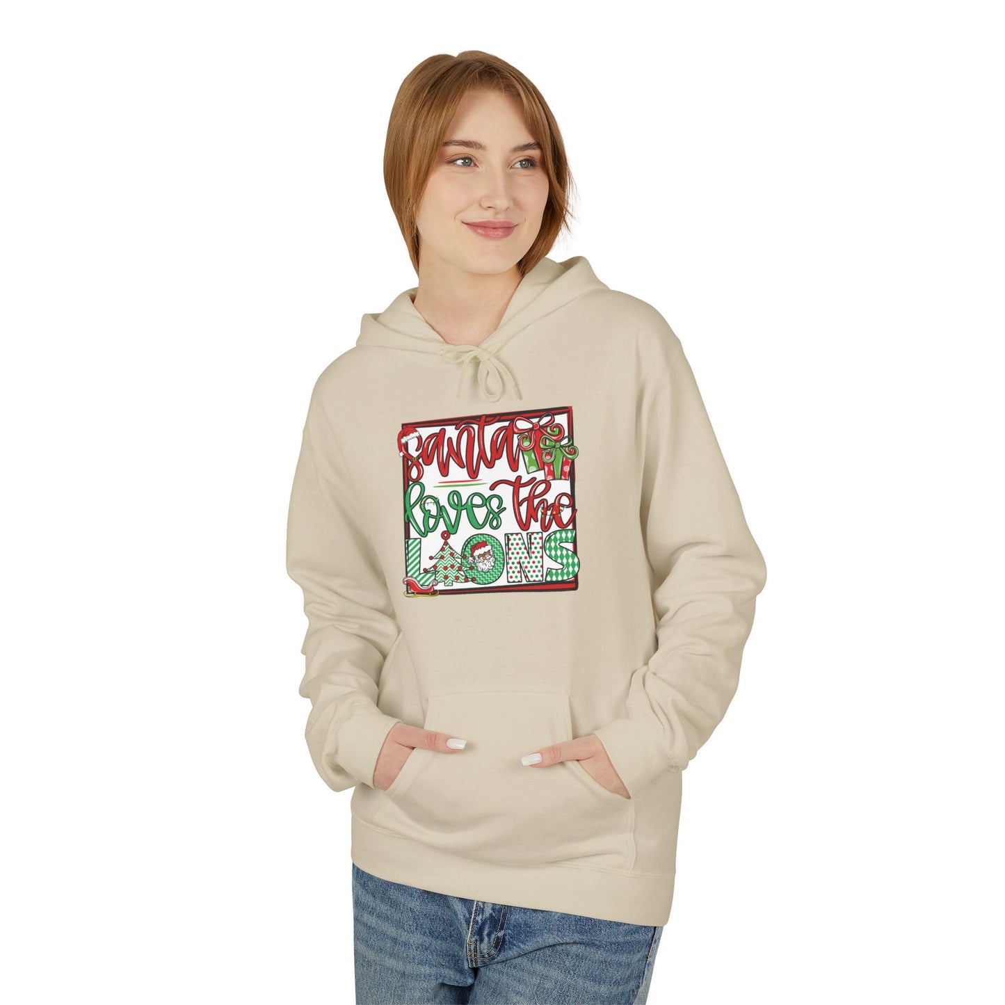 Adult Lions Christmas Hoodie - Gildan