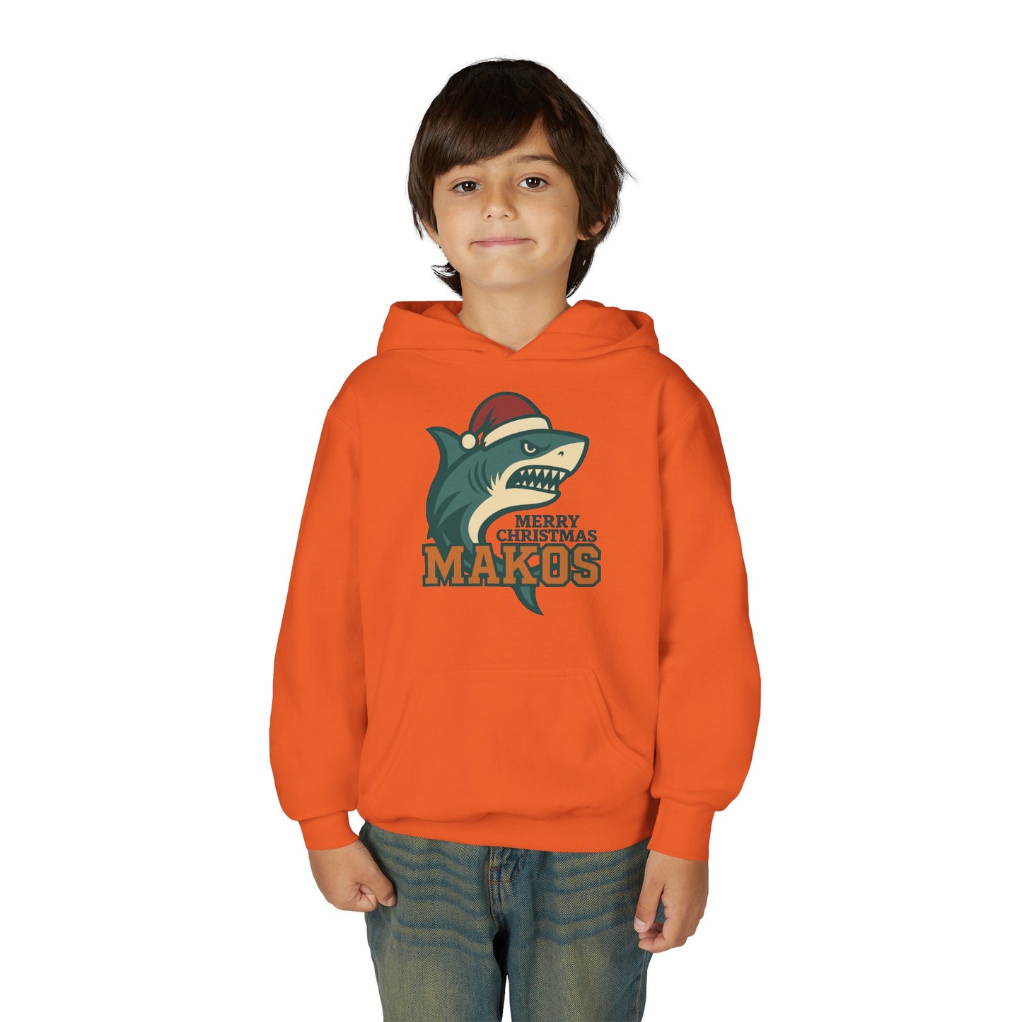 Youth Makos Christmas Hoodie — Merry Christmas Shark Holiday Sweatshirt