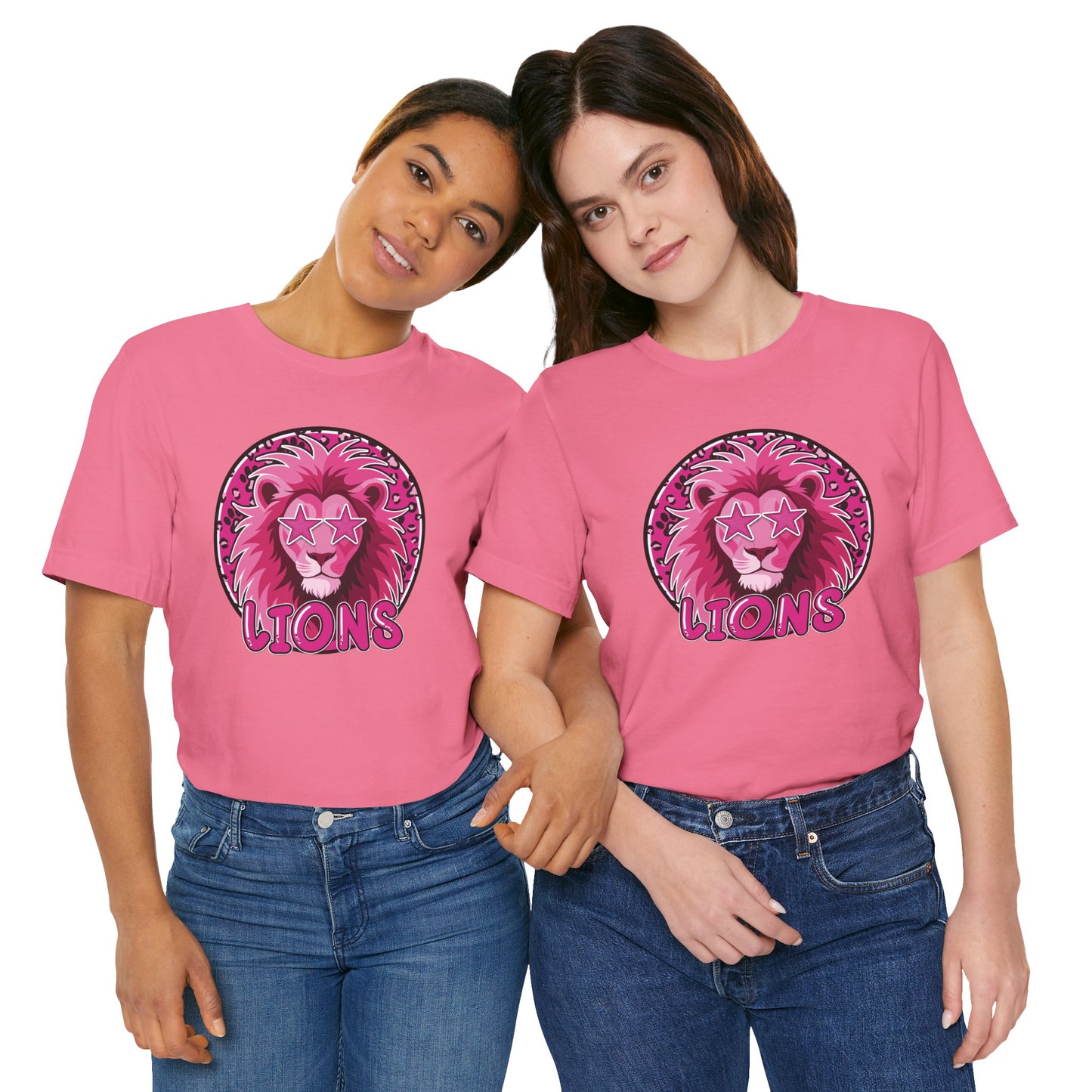 Preppy Pink Lion Tee - Bella Canvas