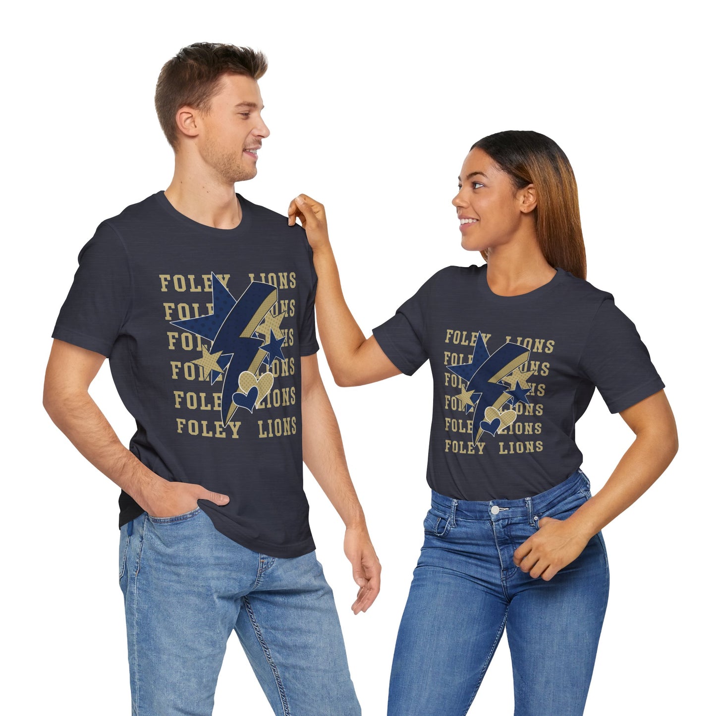 Foley Lions Hearts, Stars, Lightning Tee - Bella Canvas
