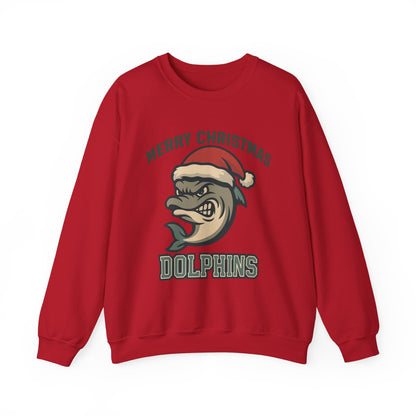 Merry Christmas Dolphins Sweatshirt - Gildan