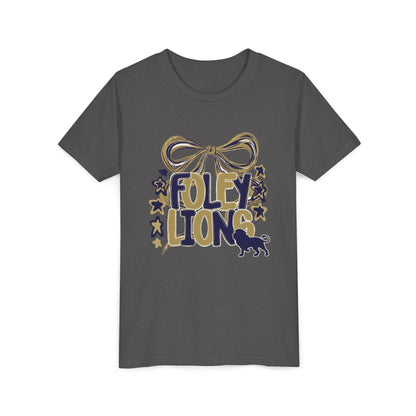 Youth Foley Lions Bow Tee - Bella Canvas