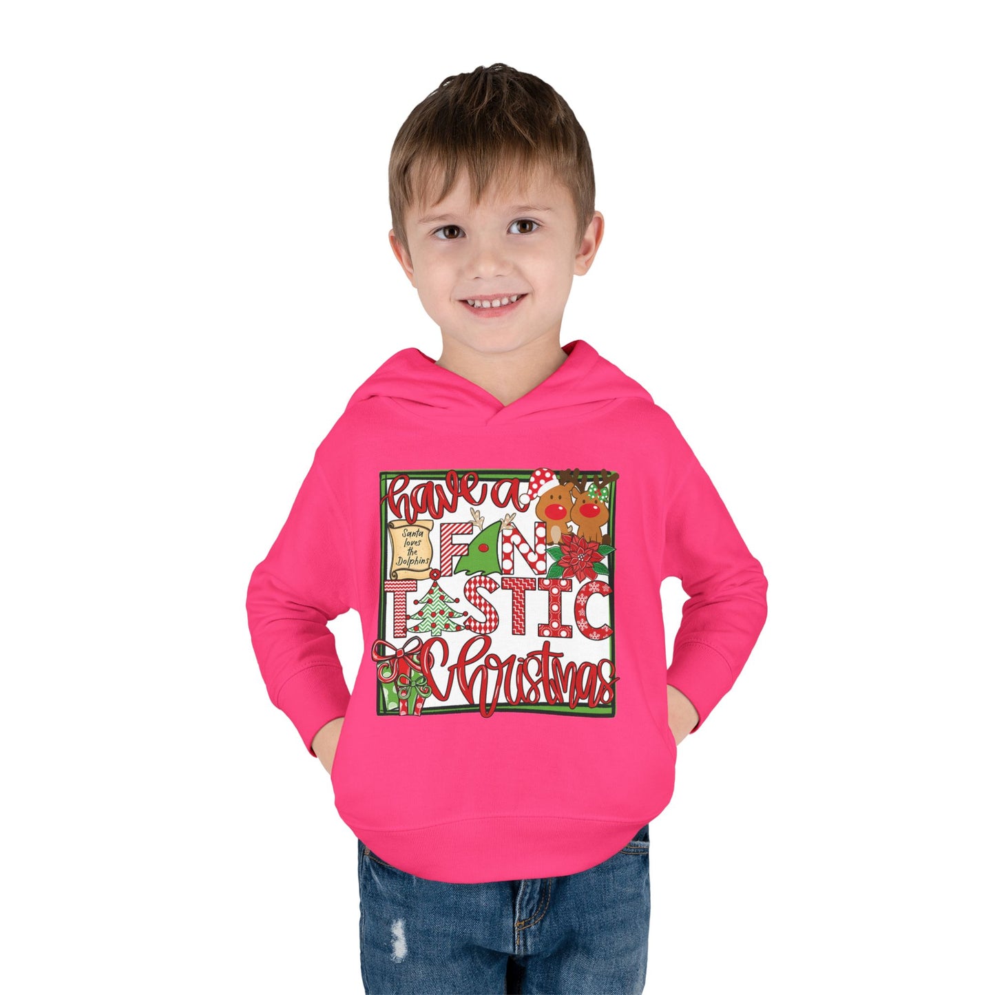 Dolphins Fintastic Christmas Toddler Hoodie