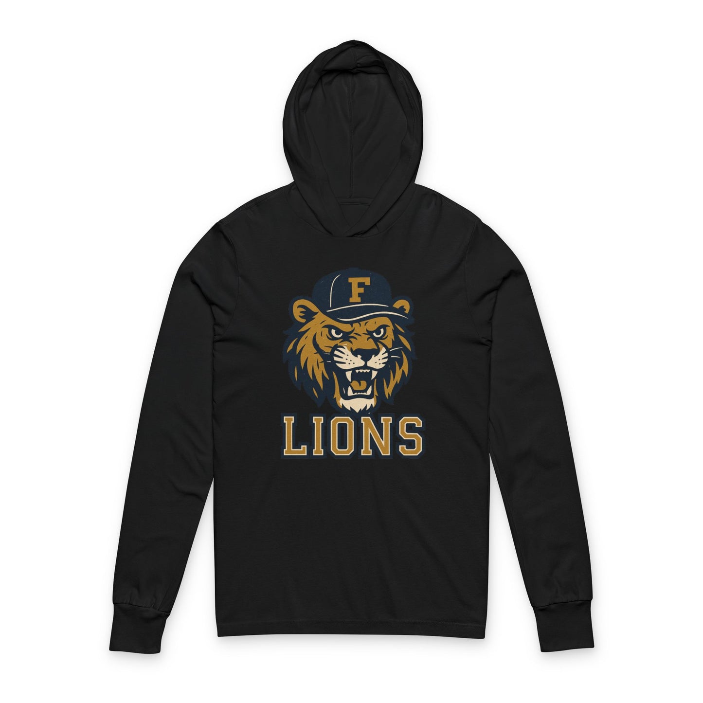 Adult Retro Roaring Lions Unisex Hooded Long Sleeve Tee - Bella Canvas