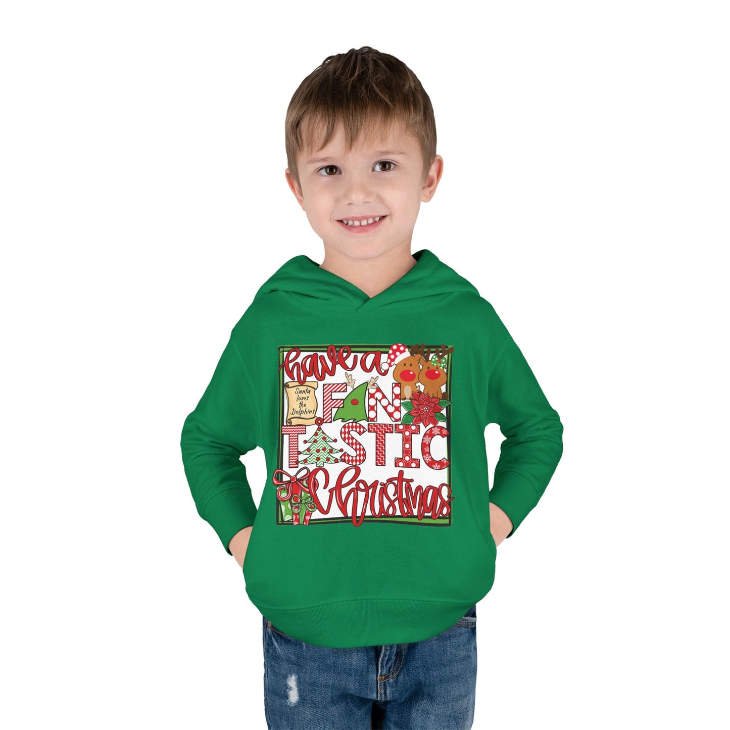 Dolphins Fintastic Christmas Toddler Hoodie