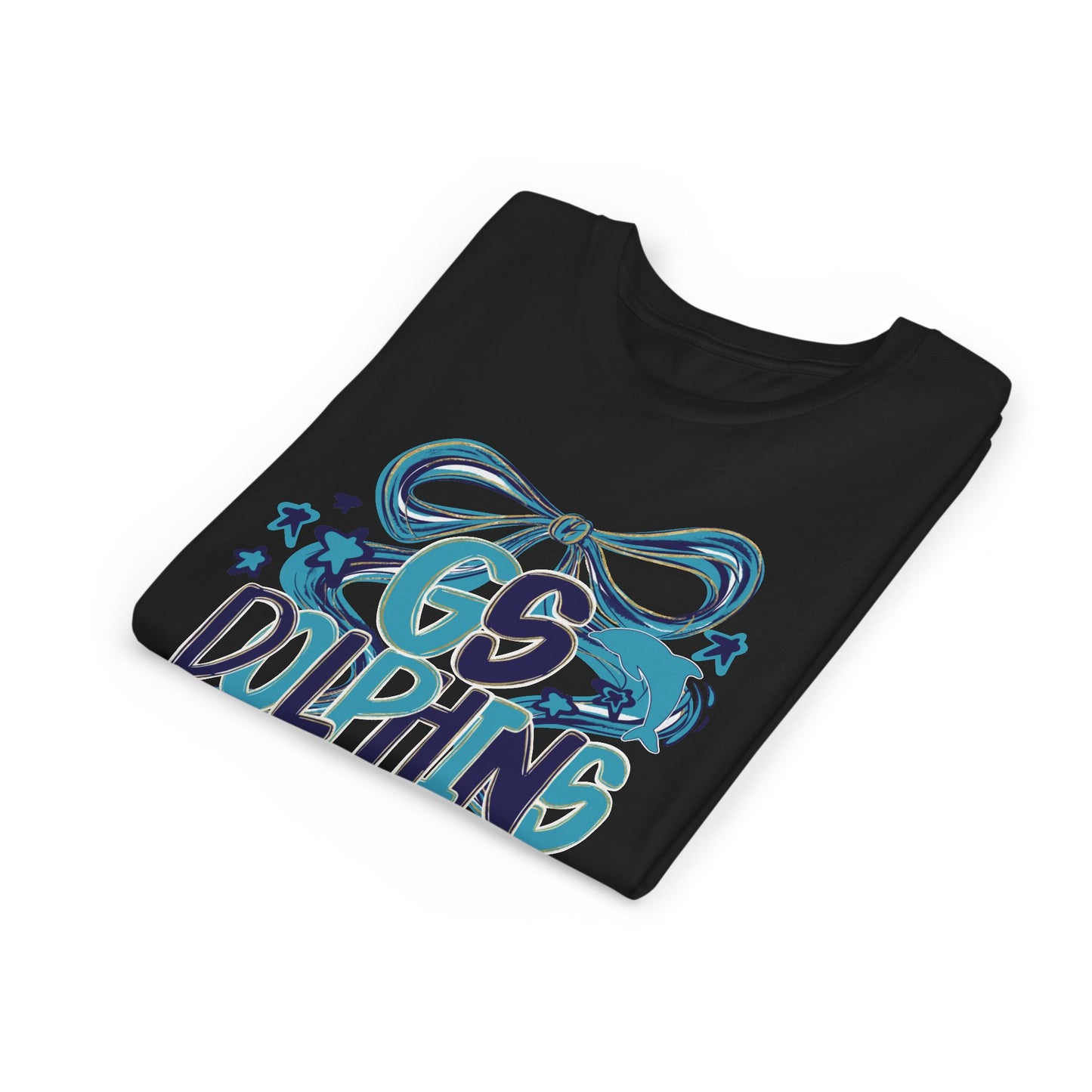 Youth GS Dolphins Coquette Bow Tee - Bella Canvas