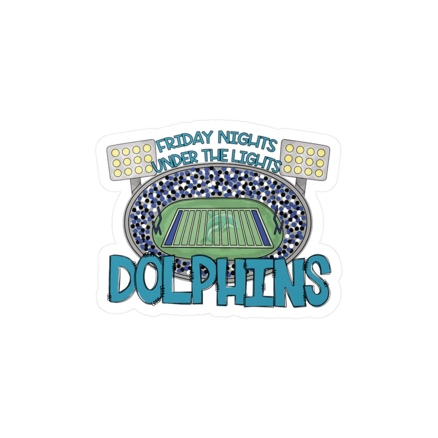 Dolphins Friday Night Lights Vinyl Decals,