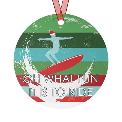 Surfing Santa Ornaments