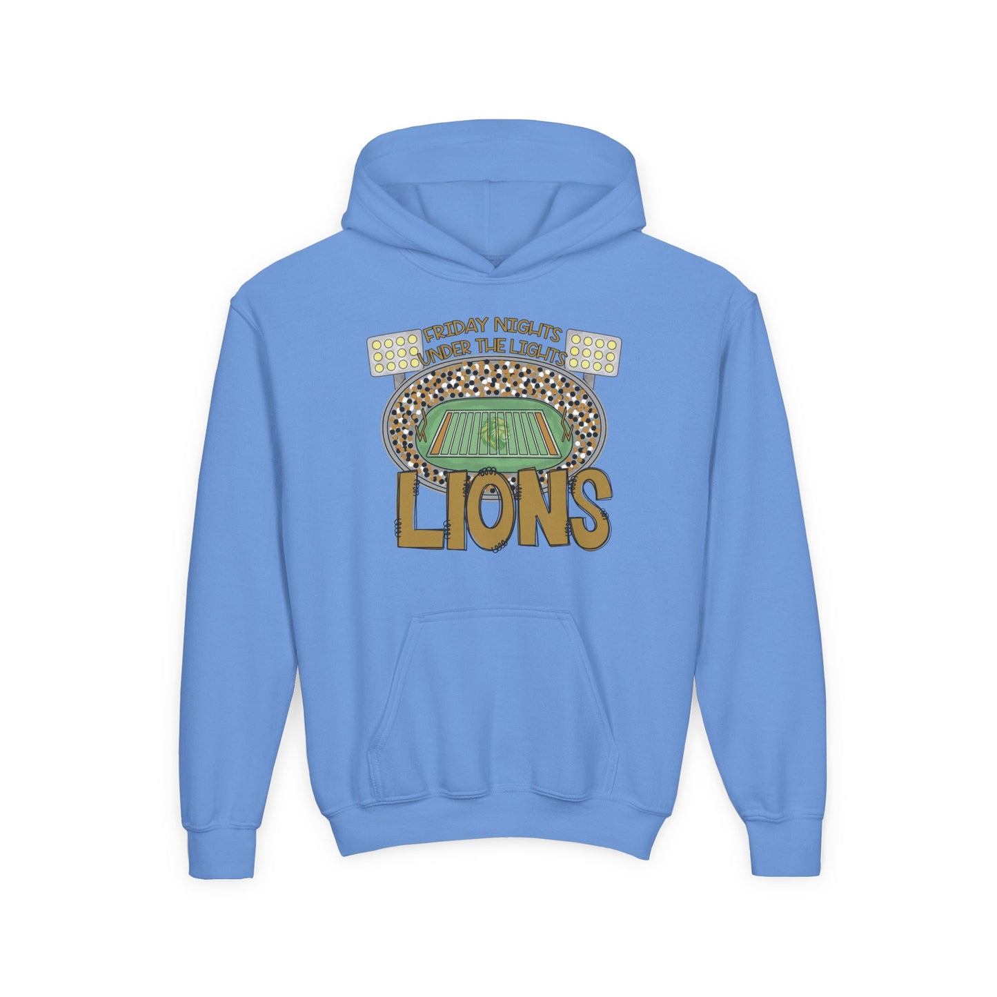 Youth Lions Friday Night Lights Hoodie - Gildan