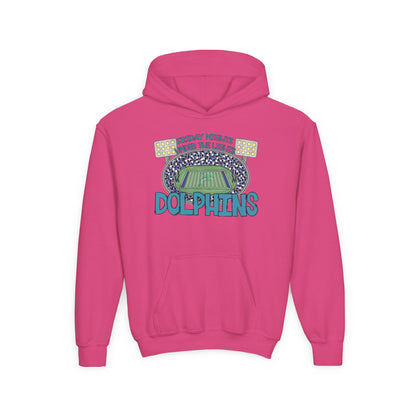 Dolphins Friday Night Lights Youth Hooded Sweatshirt - Gildan