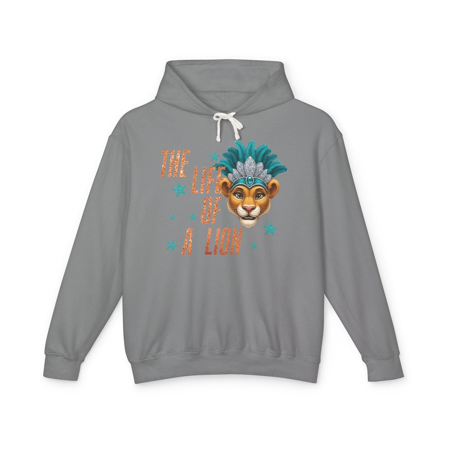 Adult Life of a Lion Faux Glitter Hoodie - Comfort Colors