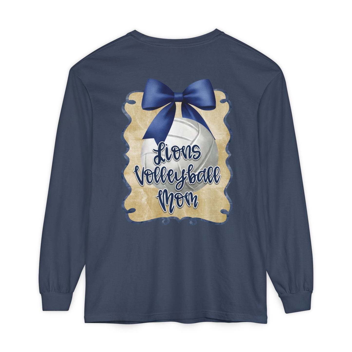 Foley Lions Volleyball Mom Long Sleeve T-Shirt- Comfort Colors