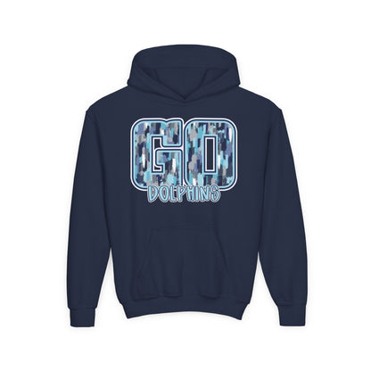 Youth GO Dolphins Hoodie - Gildan