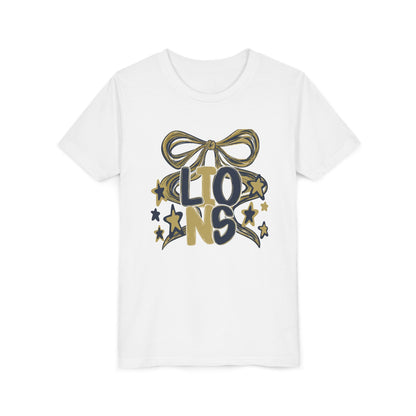Youth Custom Coquette Ribbon Lions Tee