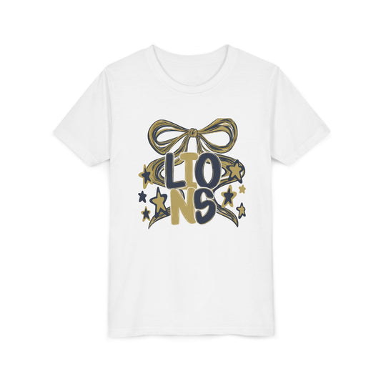 Youth Custom Coquette Ribbon Lions Tee